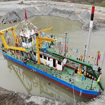 Máquina de corte de areia de motor a diesel Dredger de sucção para dragagem de lama de rio Profundidade 0,5 Meter -30 Meter
