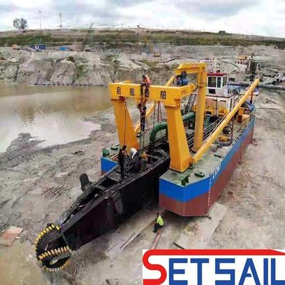 Dredger de sucção de corte de 200 m3/h com capacidade e desempenho de motor hidráulico a diesel