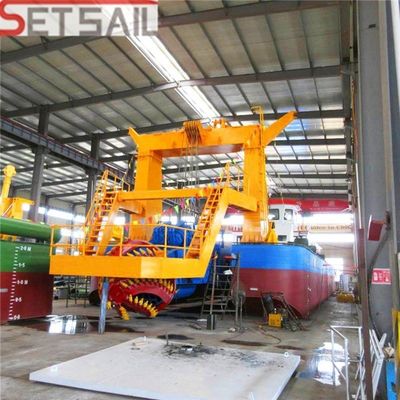 Dredger de sucção de corte durável para bombeamento subaquático e distância de descarga de 800 m-6000 m