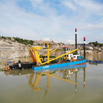 Dredger de sucção de corte durável para bombeamento subaquático e distância de descarga de 800 m-6000 m