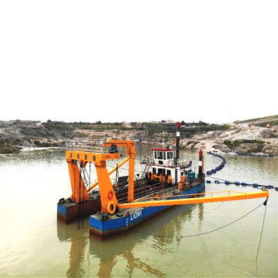 Dredger de sucção de corte durável para bombeamento subaquático e distância de descarga de 800 m-6000 m