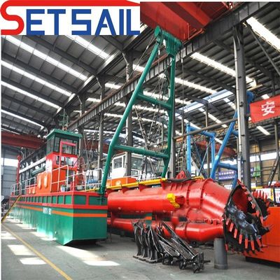 US 14 Inch Cutter Suction River Sand Dredger com tubo HDPE e 70kw-110kw Cutter Power