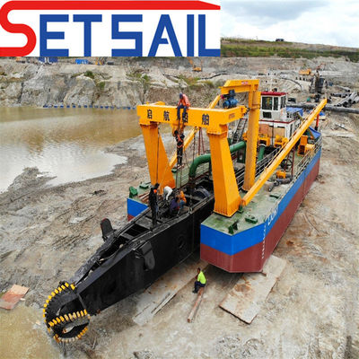 Máquina de dragagem por sucção de cortador para escavação de areia fluvial e consumo de combustível 34L-500L