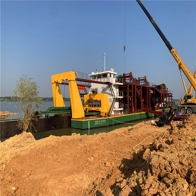 Dredger de sucção de corte completo com estação de reforço 250ND-800ND Tamanho da bomba e cabeça de 39-65m