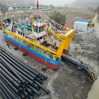 Dredger de sucção de corte completo com estação de reforço 250ND-800ND Tamanho da bomba e cabeça de 39-65m