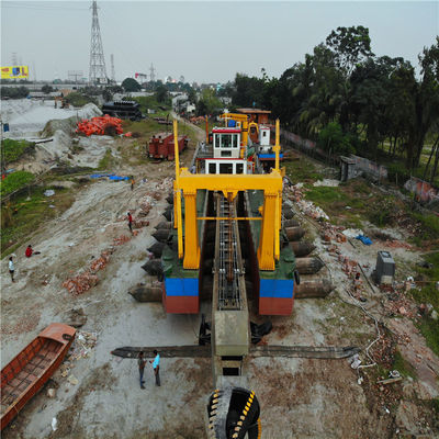 Dredger de sucção de corte completo com estação de reforço 250ND-800ND Tamanho da bomba e cabeça de 39-65m