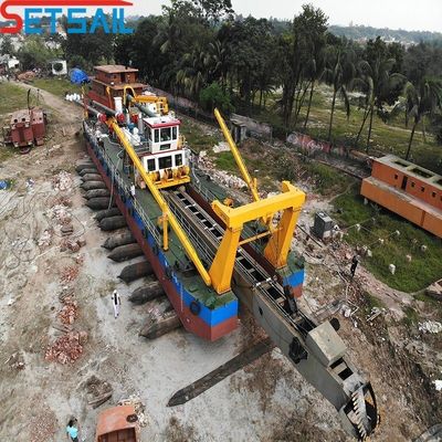 Dredger de areia de sucção de 12 polegadas com sistema de mornitoring e potência de cabeça de cortador de 108kw