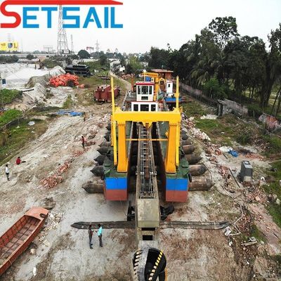 10 polegadas motor a diesel cortador sucção draga com âncora boom altura total 1,48 metros