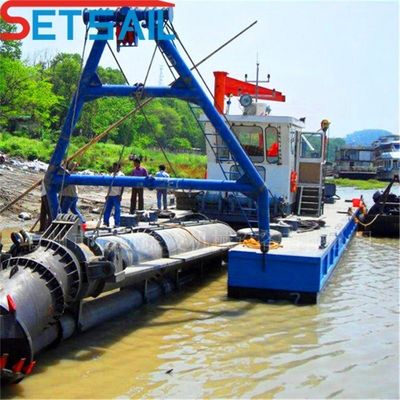 10 Inch Cutter Suction River Mud Dredger para dragagem Largura total 5,5m Altura total 1,48m