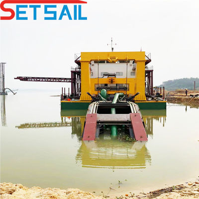 10 Inch Cutter Suction River Mud Dredger para dragagem Largura total 5,5m Altura total 1,48m