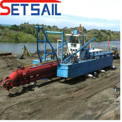 Top Performance Cater Motor Diesel Cutter Sucção Lodo Dredger com Boom Anchor