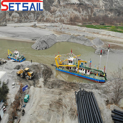 Fluxo de água 800m3 Motor diesel 8 polegadas cortador Sucção de areia dragadora com Siemens PLC