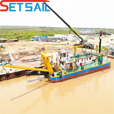 Dredger de sucção de 8 polegadas com bomba de areia submarina Peso total 85 toneladas