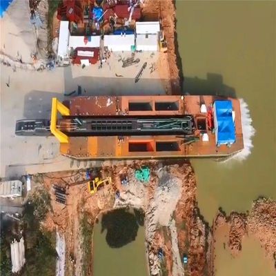 Profundidade máxima de dragagem de 30 m Equipamento de dragagem por sucção de cortador com bomba de água de fundo