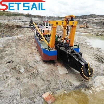 8 Inch Cutter Suction River Sand Dredger com transporte Altura total 1,48m Peso total 85t
