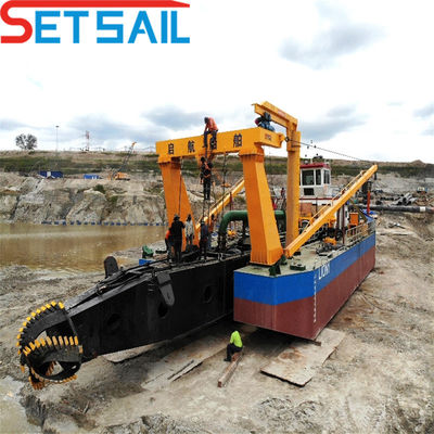 8 Inch Cutter Suction River Sand Dredger com transporte Altura total 1,48m Peso total 85t