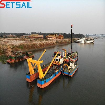 Largura total 5m-15m Importação de motor diesel cortador de sucção dragadora para dragagem de areia fluvial