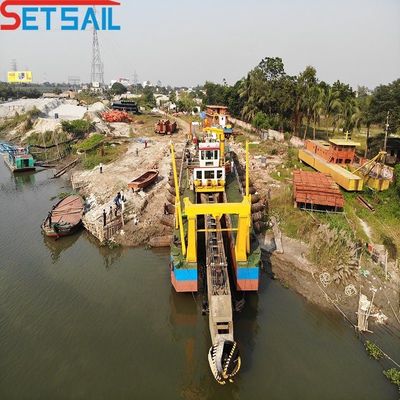 Largura total 5m-15m Importação de motor diesel cortador de sucção dragadora para dragagem de areia fluvial
