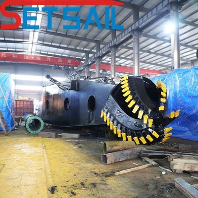 Capacidade de solo 1200m3 Cummins motor diesel 26 polegadas cortador sucção draga com âncora boom