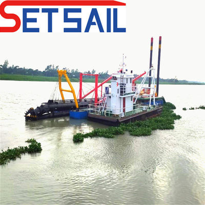 Barco de areia de dragagem de sucção personalizado Weichai Cutter com posição Spud Rexroth Hidráulico