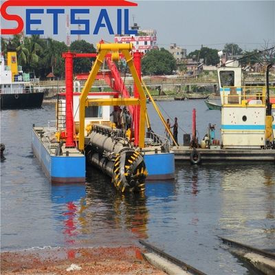 Cortador de areia hidráulico de rio de 32 polegadas, dragagem de sucção com âncora e hidrociclone.