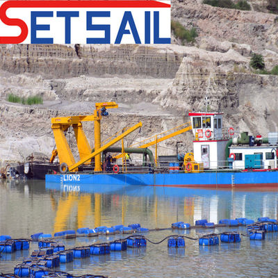 Dredger de sucção de corte de 32 polegadas com âncora e distância máxima de descarga de 1500 m