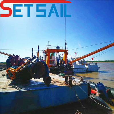 1800.00cm * 380.00cm * 250.00cm Hidráulico 24 Inch Cutter Suction Dredger com profundidade Meter