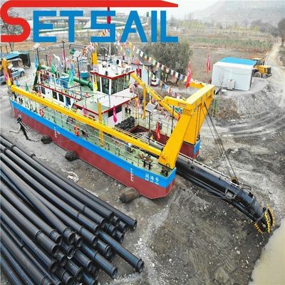 Dredger de sucção de 24 polegadas com motor diesel, guincho hidráulico e bomba de areia ciclônica