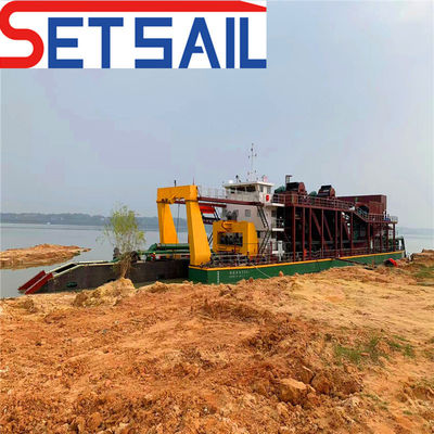 Dredger de sucção de corte de 24 polegadas com capacidade de 1100 m3 e diâmetro de tubo de descarga de 500 mm