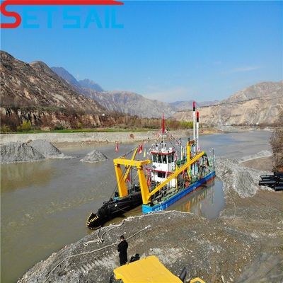Dredger de areia de corte de 38 m, com motor diesel e fluxo hidráulico de água
