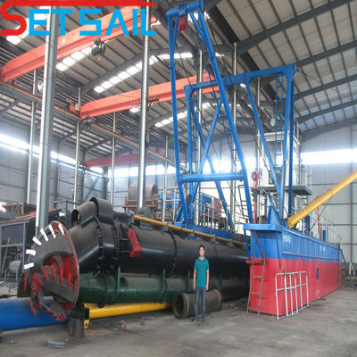 Dredger de areia de corte de 38 m, com motor diesel e fluxo hidráulico de água