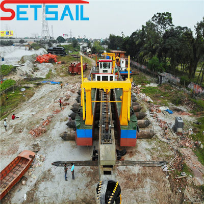 Dredger de areia de corte de 38 m, com motor diesel e fluxo hidráulico de água