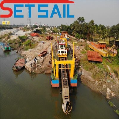 QHCST-30 River Mud Cutter Suction Dredge Dredger com motor diesel Total Lenth 17m-60m