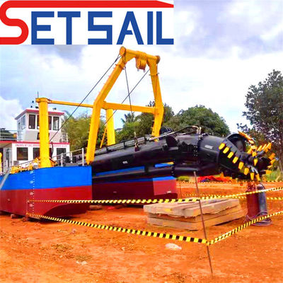 Altura total 2,2m Motor diesel Fluxo de água 5000m3 Cortador Sucção dragadora com hidráulica