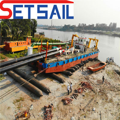 Dredger de areia marinha de motor a diesel de 22 polegadas com bomba de areia 550 e profundidade de dragagem de 15 m
