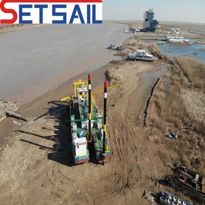 800m-5000m Distância de descarga Roda Balde Dredger de lama do lago com estação de reforço