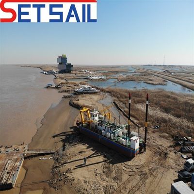 Siemens PLC Motor Diesel Potência Marinha Roda Balde Reservatório Barro Dredger com bomba