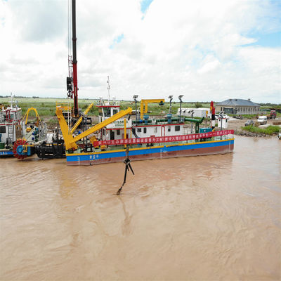 Siemens PLC Motor Diesel Hidráulico Roda Balde Silt Dredger com Estação de Apoio