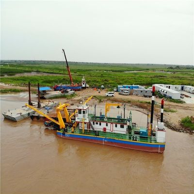 Siemens PLC Motor Diesel Hidráulico Roda Balde Silt Dredger com Estação de Apoio