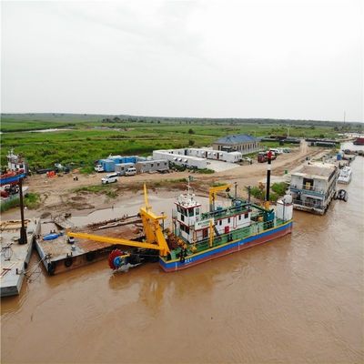 Siemens PLC Motor Diesel Hidráulico Roda Balde Silt Dredger com Estação de Apoio