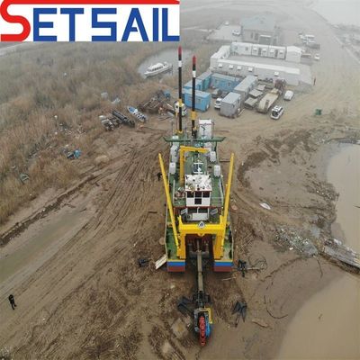 800 m-5000 m Distância de descarga Dredger de areia do rio com cabeça de roda de balde e Siemens PLC