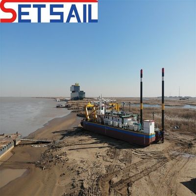 800 m-5000 m Distância de descarga Dredger de areia do rio com cabeça de roda de balde e Siemens PLC