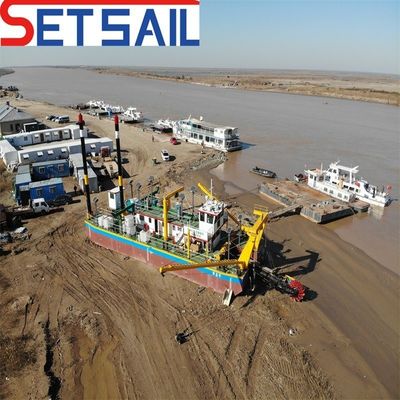 800 m-5000 m Distância de descarga Dredger de areia do rio com cabeça de roda de balde e Siemens PLC