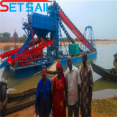 75kw-500kw Cumins Alta Capacidade River Bucket Chain Dredger para mineração de ouro e diamantes