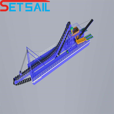 75kw-500kw Cumins Alta Capacidade River Bucket Chain Dredger para mineração de ouro e diamantes