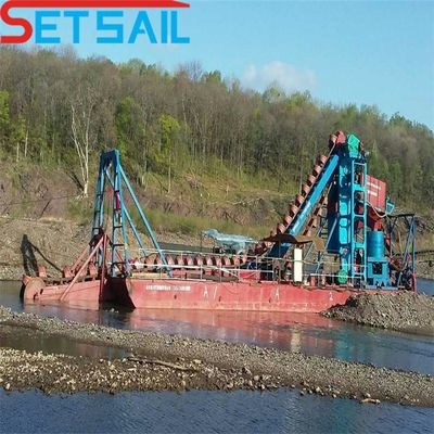 75kw-500kw Cumins Alta Capacidade River Bucket Chain Dredger para mineração de ouro e diamantes