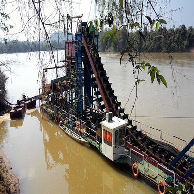 Vibração Chut Chain Bucket River Mining Dredger para ouro Dredging profundidade 2-30m