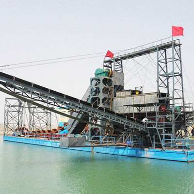 Vibração Chut Chain Bucket River Mining Dredger para ouro Dredging profundidade 2-30m