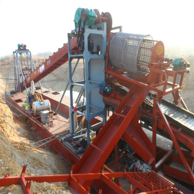 Vibração Chut Chain Bucket River Mining Dredger para ouro Dredging profundidade 2-30m