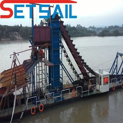 7-30 metros de profundidade de dragagem Cadeia de balde Dredger de ouro e diamante com tela de tamborim